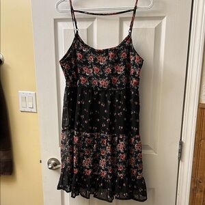 Maurices Black and Red Floral Mini Dress